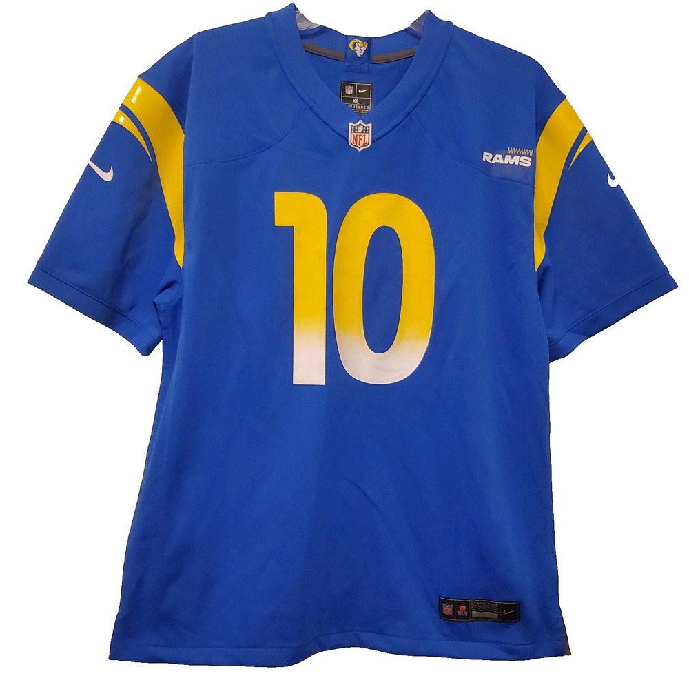 Nike NFL Los Angeles Rams Cooper Kupp 10 Jersey Blue Yellow Womens XL
